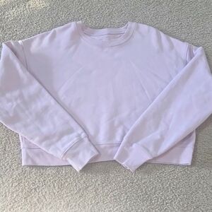 Girlfriend Collective 50/50 Classic Crop Sweatshirt In Orchid Size Medium